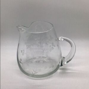 Etched Glass Small Pitcher